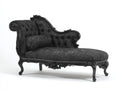 Chaise longue tapizada 180 x 75 x 85 cm negro diseño clásico elegante para salón
