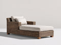 Tumbona de exterior 200x85x80 cm - marrón y beige - diseño de ratán con asiento acolchado para jardín y terraza