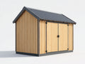 Caseta de jardín de madera 240x200x225 cm - Madera natural y gris oscuro - Doble puerta y techo a dos aguas