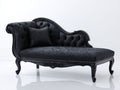 Chaise longue tapizada 190 x 80 x 85 cm negro diseño clásico elegante para salón