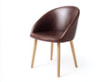Silla de comedor tapizada 55 x 58 x 82 cm marrón diseño moderno con patas de madera