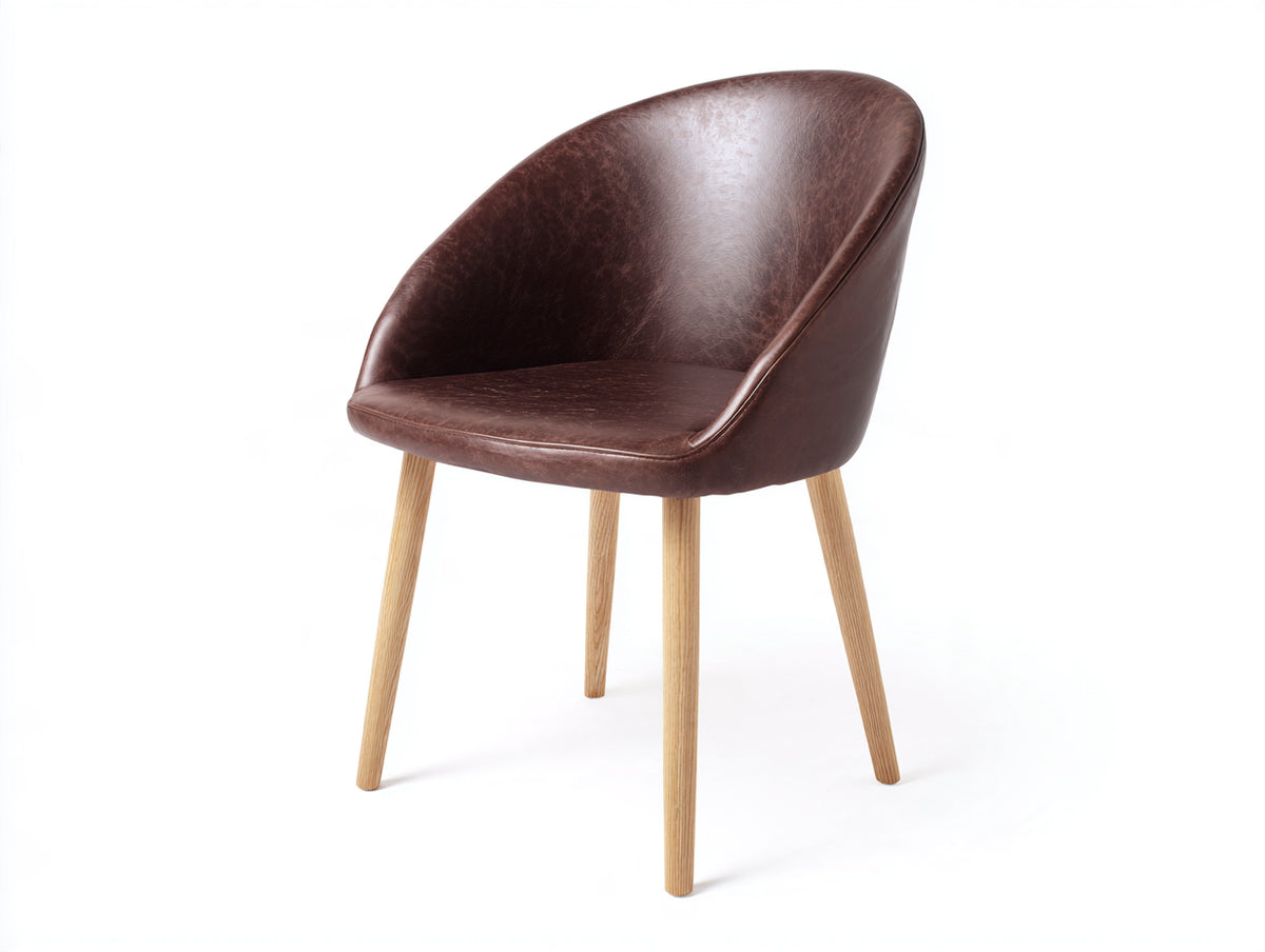 Silla de comedor tapizada 55 x 58 x 82 cm marrón diseño moderno con patas de madera