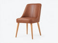 Silla de comedor tapizada 58 x 60 x 82 cm marrón diseño moderno con patas de madera