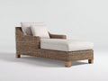 Tumbona de ratán 200x82x78 cm - Marrón natural y beige claro - Diseño amplio con reposabrazos