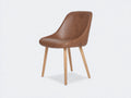 Silla de comedor tapizada 55x60x85 cm - marrón - diseño moderno con respaldo curvado para cocina y comedor