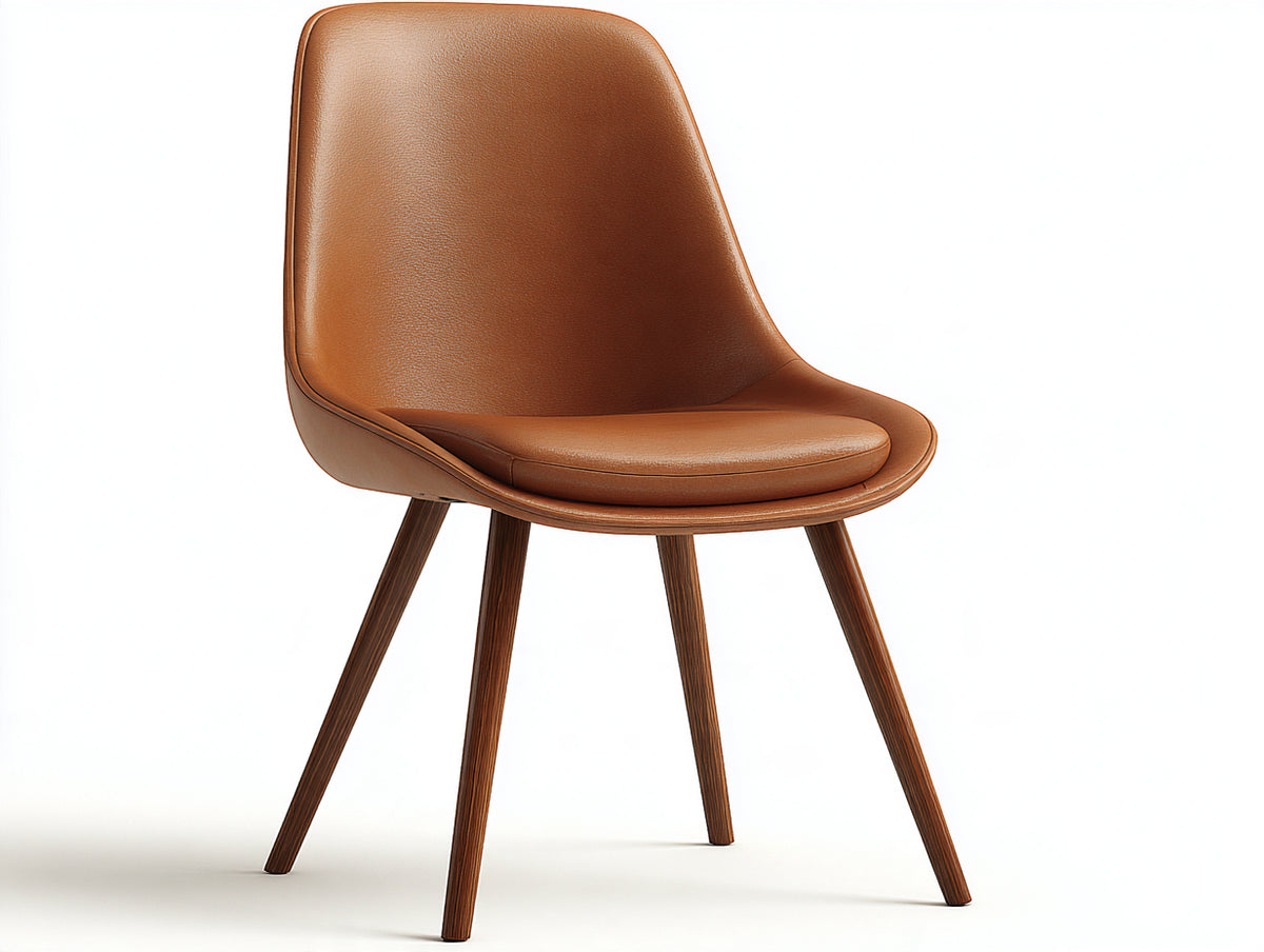 Silla de comedor tapizada 55x60x85 cm - marrón - diseño moderno con respaldo ergonómico para cocina y comedor