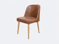 Silla de comedor tapizada 55x60x85 cm - marrón - diseño moderno con respaldo curvado y patas de madera para comedor